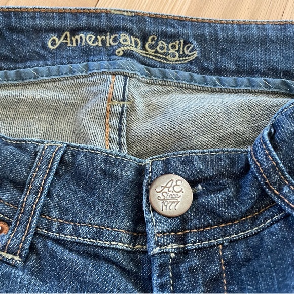 Y2K American Eagle Ultra Low rise bootcut Artist dark wash Jeans 0 short - Picture 10 of 10